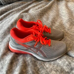 ASICS GT-1000 Gray and Orange Running Shoes